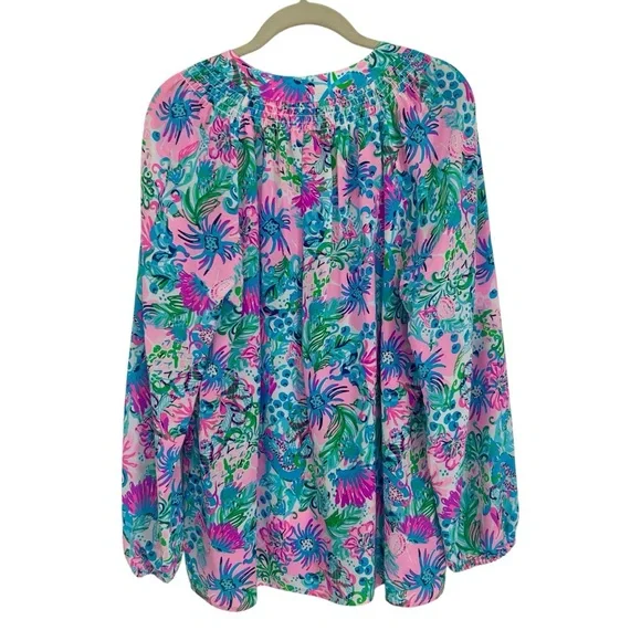 NWT Lilly Pulitzer Elsa Silk Top Sz L - Picture 9 of 12